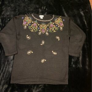 🍂Victoria Jones Embroidered Sweater